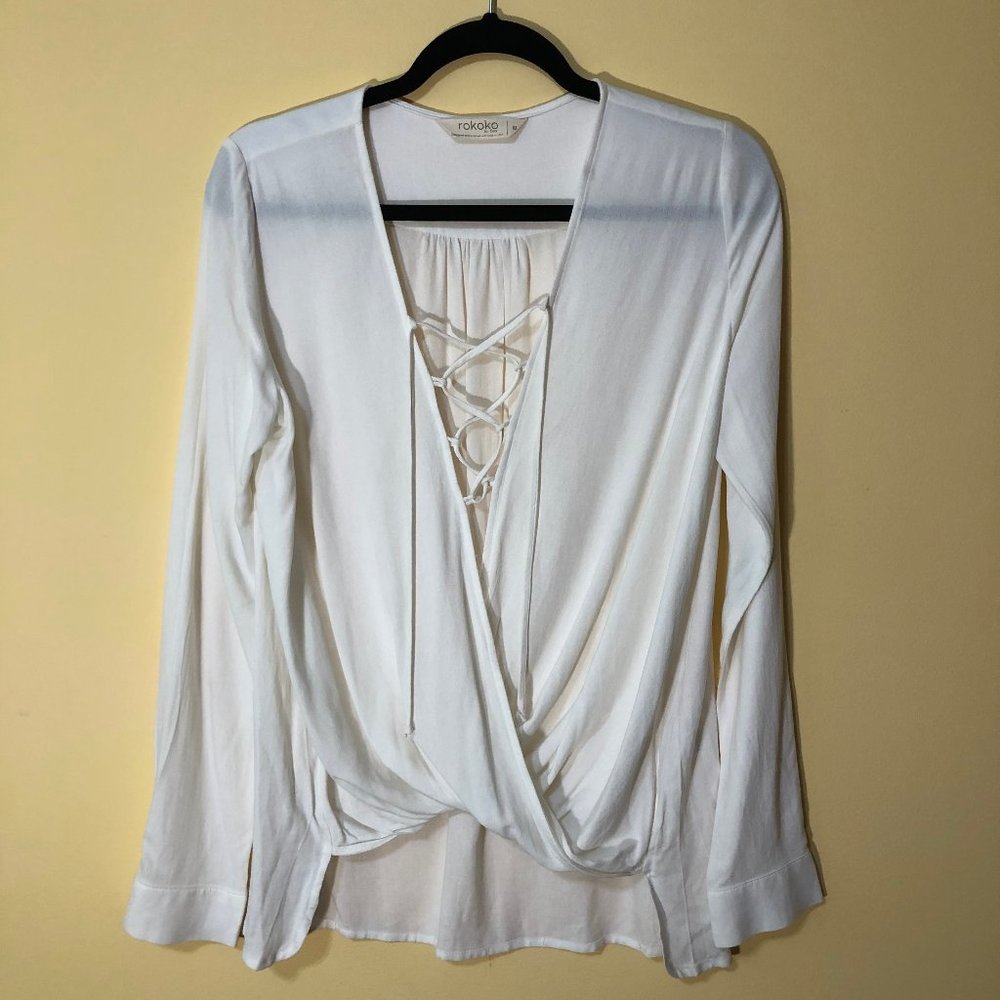 Rokoko Chiffon Twist Wrap Laced-up Closure Medium
